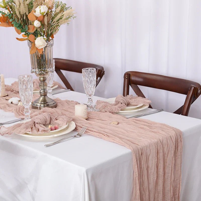 Rustic Cheese Gauze Table Runner - Cake Pops Parties