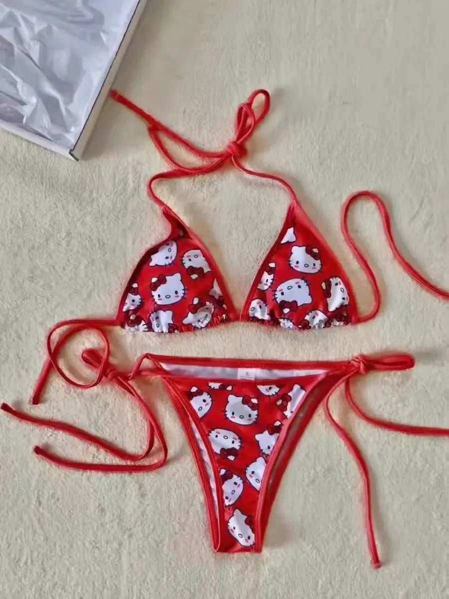 Cute Summer Swimsuit: Sanrio Hello Kitty 2-Piece Bikini Set