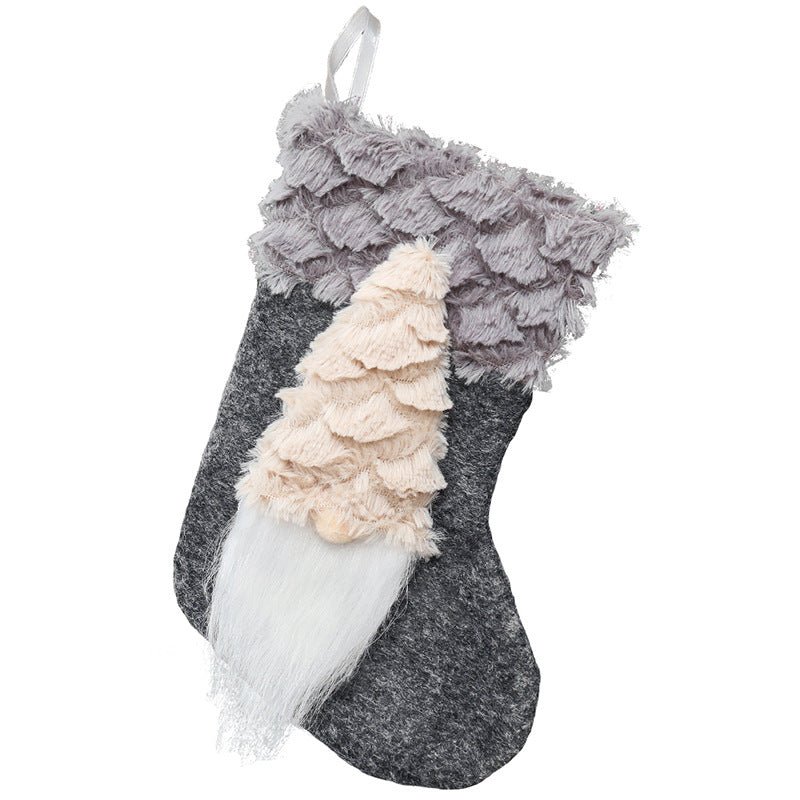 Santa Stockings Ornament - Flannel Tree Decor, 14x23cm