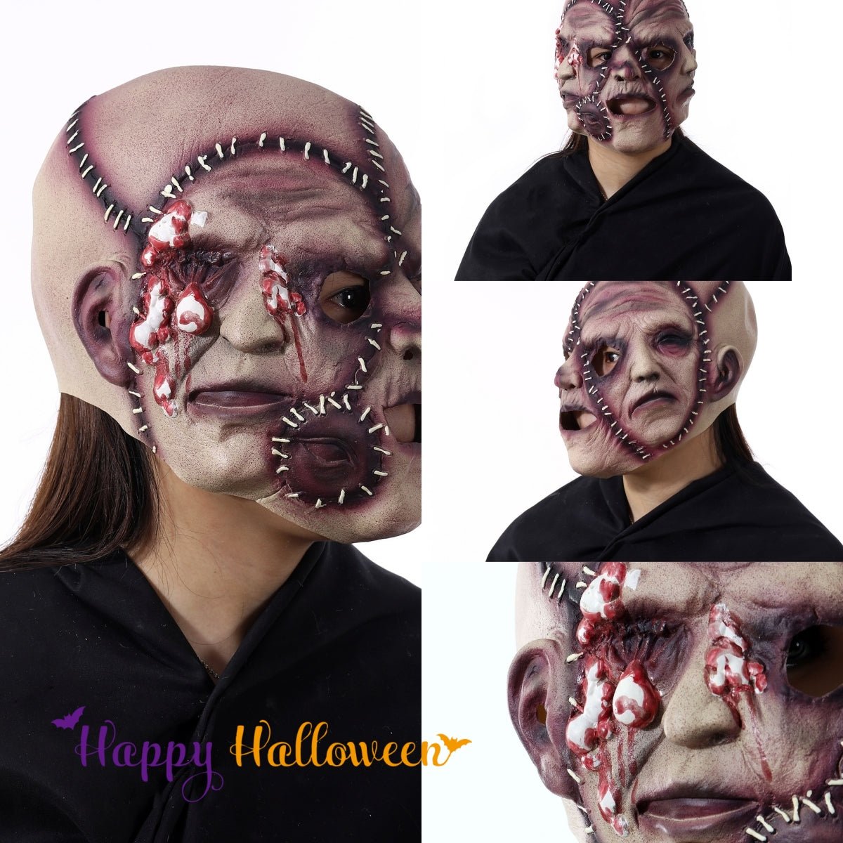 Realistic 3-Sided Grimace Halloween Mask - Natural Latex
