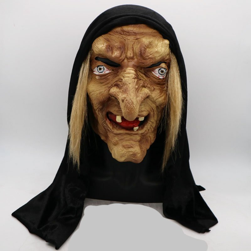 Realistic Scary Witch Mask - Full Face Latex Costume