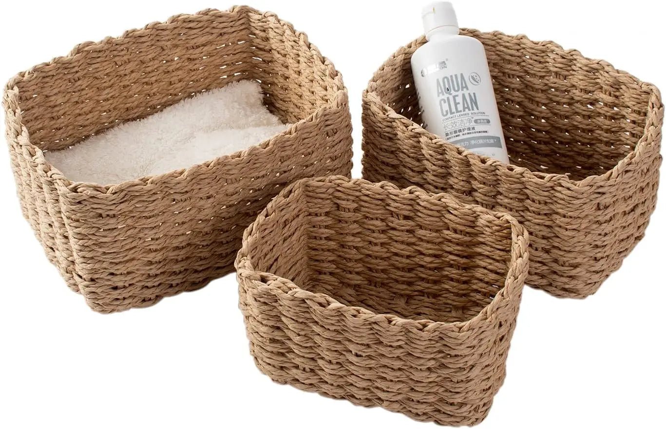 Set Of 3 Eco-Friendly Braided Storage Solutions For Home & Office