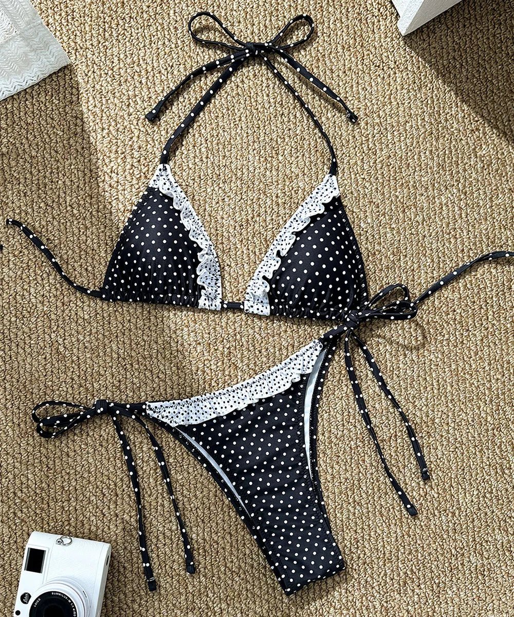 Polka Dot Bikini Swimsuit Set for Women | Trendy Beachwear