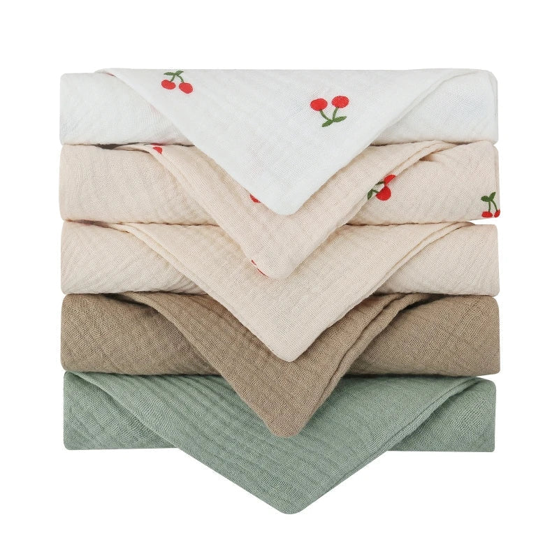 5-Pack Cotton Baby Face Towels - Soft, Absorbent, Skin-Friendly