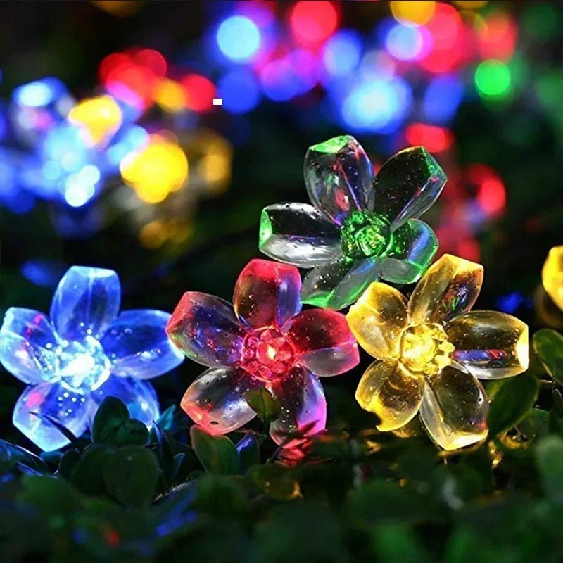Solar Garden Lights – LED Blossom Festoon, Eco-Friendly