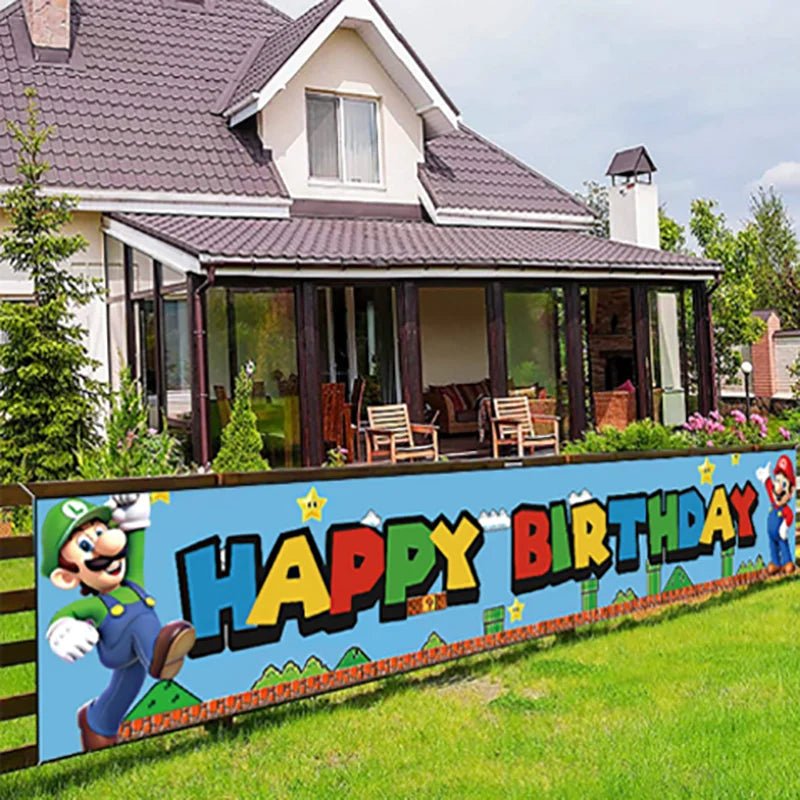 Super Mario Party Banner - 50x300cm Vibrant Kids Decor