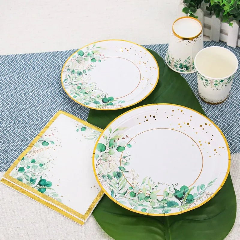Tropic Greenery Party Paper Plates - Cake Pops Parties