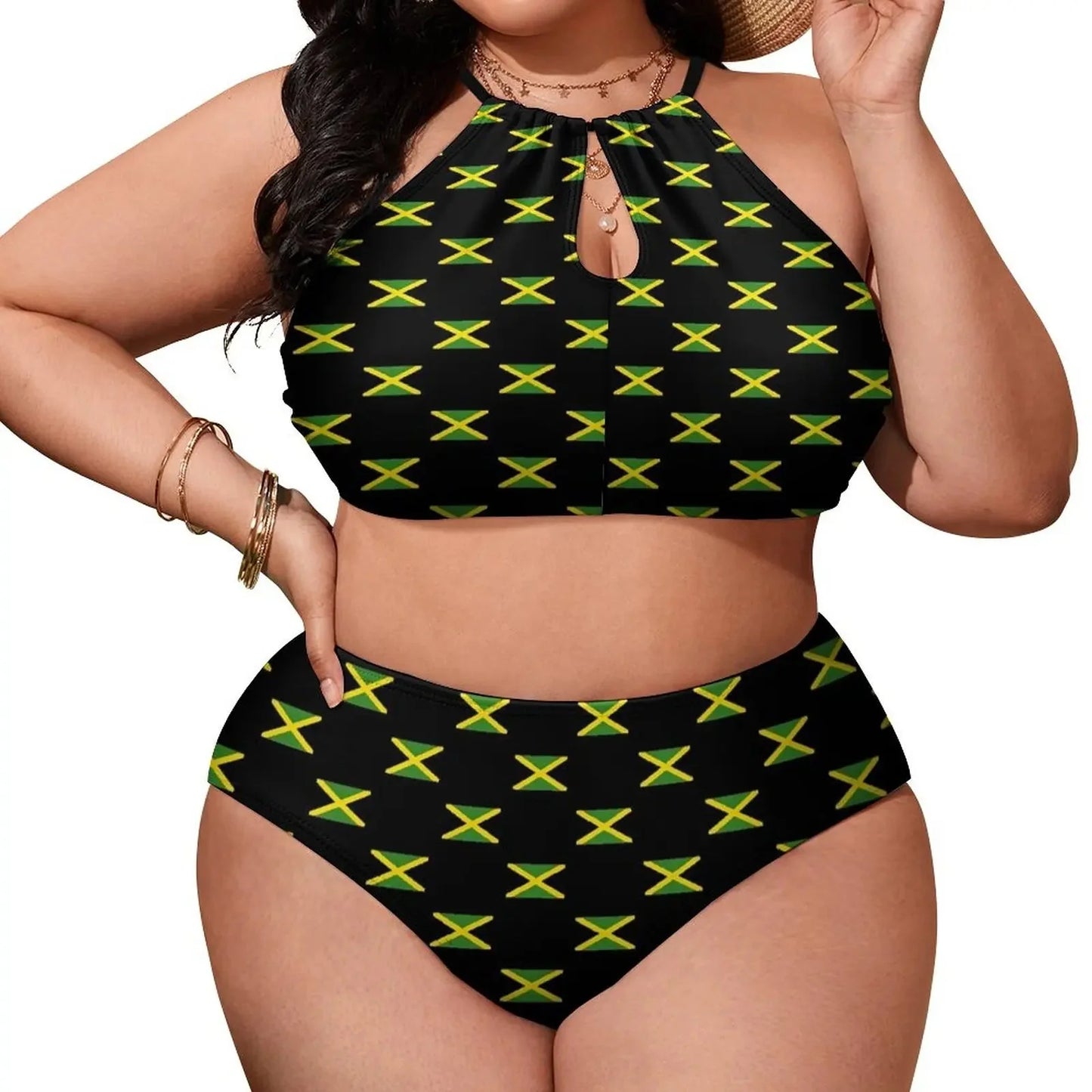 Jamaican flag bikini set for women — beach swimsuit
