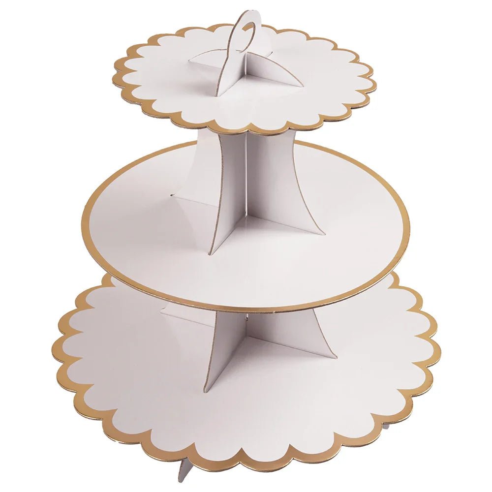 Elegant Disposable Dinnerware Set with White Gold Accents
