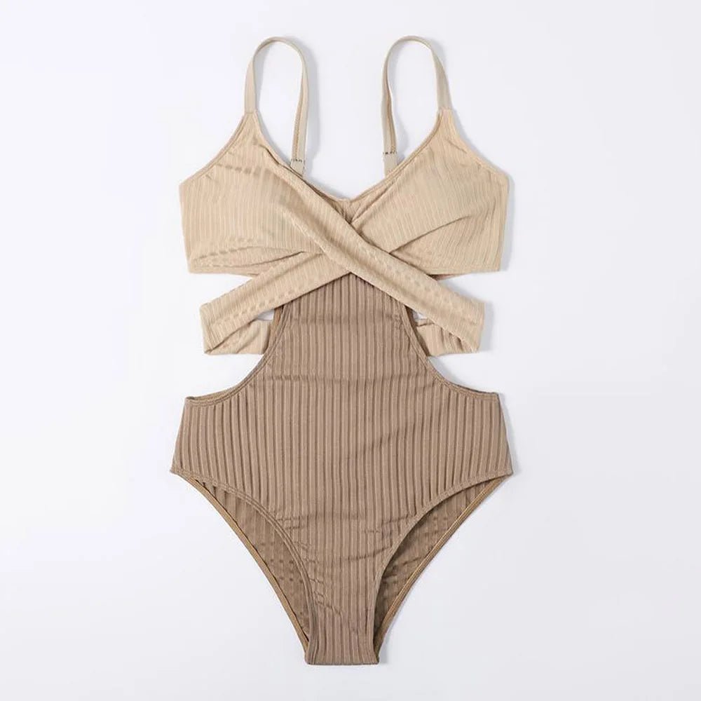 Women's Hollow Back Swimsuit - Push-Up One Piece Monokini