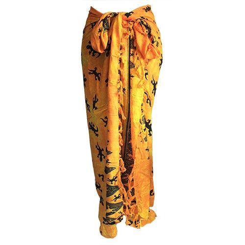 Bali Gecko Sarongs - Yellow 100% Rayon - Summer Fashionable Wraps
