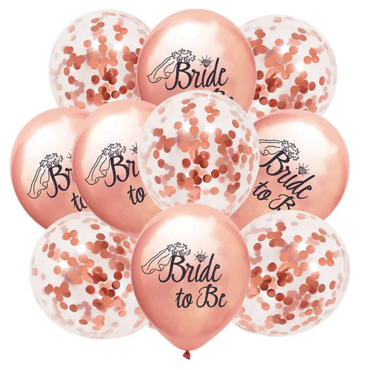 10 Rose Gold Confetti Balloons - Perfect for Bachelorette