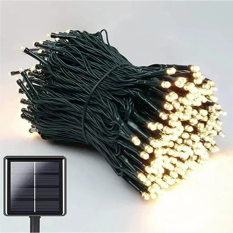 Solar String Lights - Waterproof LED Fairy Lights with 8 Modes