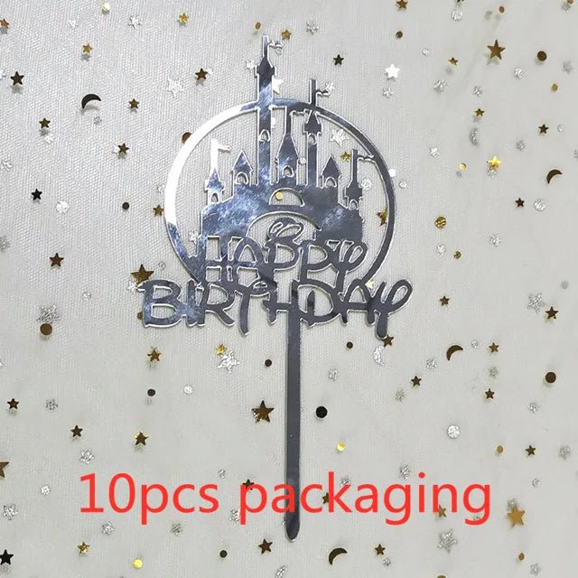 10 Pcs 36 Styles Happy Birthday Cake Topper Pink Gold Acrylic Cake Toppers Baby Shower Party - Cake Pops Parties