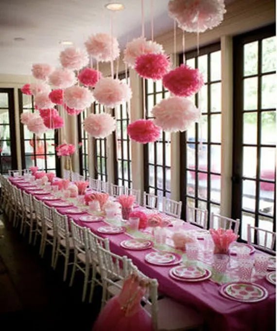 Versatile 15Cm vibrant tissue paper pom poms by Faron, great for nursery and party use.