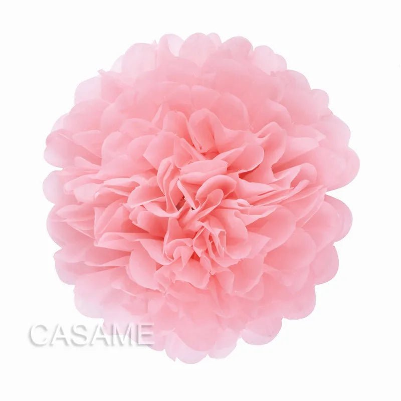 Faron's 15Cm tissue paper pom poms in bright colours, ideal for nursery and party decor.