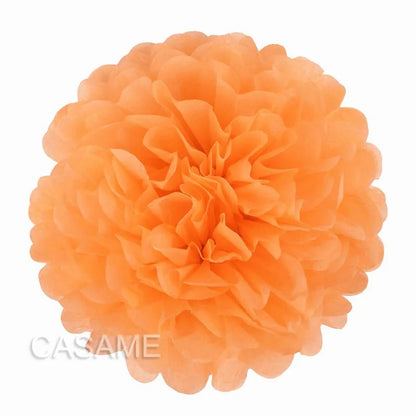 Brightly coloured 15Cm tissue paper pom poms by Faron, perfect for festive celebrations, including birthdays and weddings.