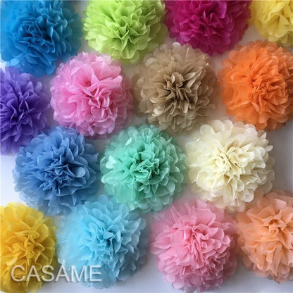 Vibrant 15Cm tissue paper pom poms by Faron, a staple decoration for any celebration.