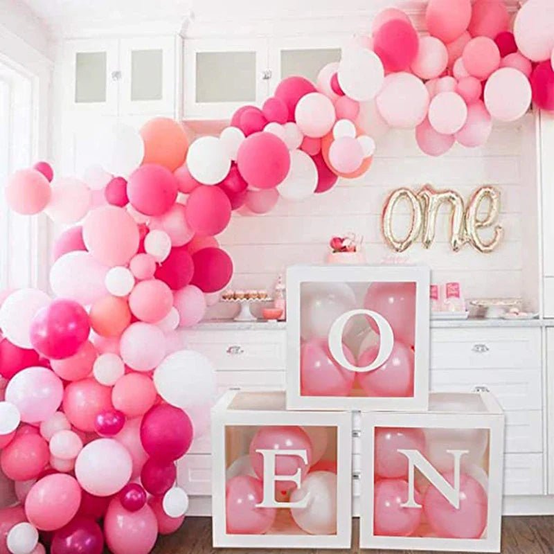 1st Birthday Balloon Box Decor - Cake Pops Parties