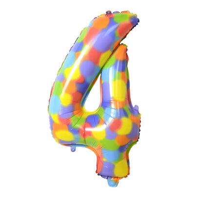 32 - Inch Rainbow Dots Foil Number Balloons - Cake Pops Parties