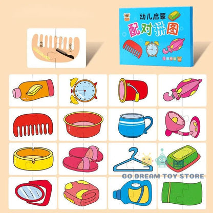 32Pcs Toddler Matching Cards - Educational Animal Puzzle Toys - Cake Pops Parties