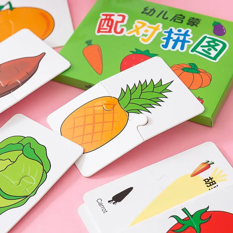 32Pcs Toddler Matching Cards - Educational Animal Puzzle Toys - Cake Pops Parties