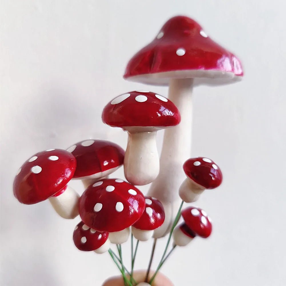 33pcs Small Toadstools Mushrooms Garden Fairies - Cake Pops Parties