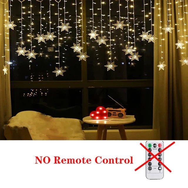 35M LED Snowflake Curtain String Lights - Cake Pops Parties