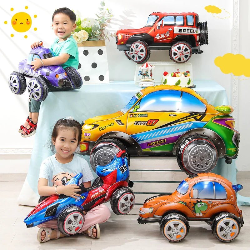 3D Cartoon Car Helium Balloon Set - Cake Pops Parties