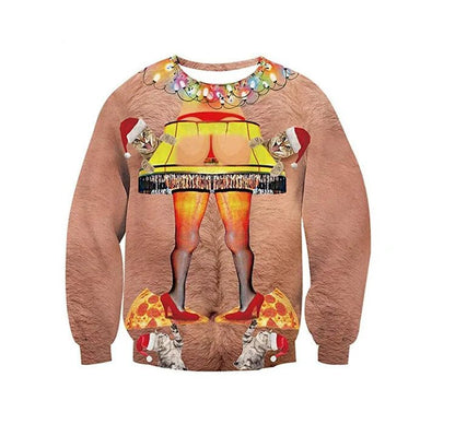 3D Funny Print Christmas Sweater - Cake Pops Parties