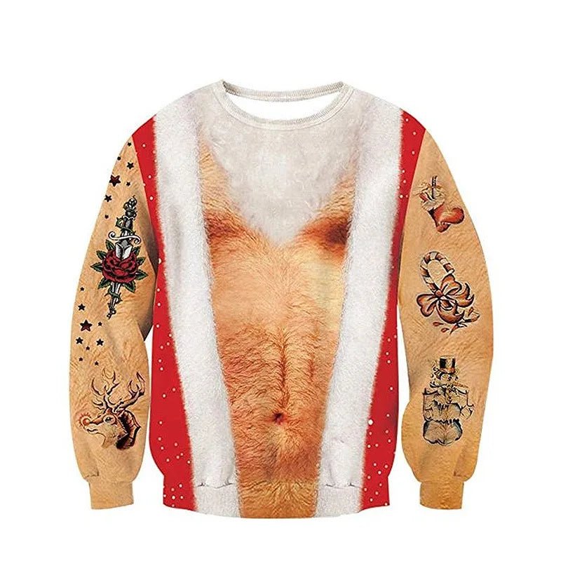 3D Funny Print Christmas Sweater - Cake Pops Parties