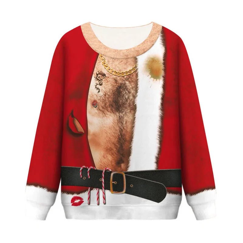 3D Funny Print Christmas Sweater - Cake Pops Parties