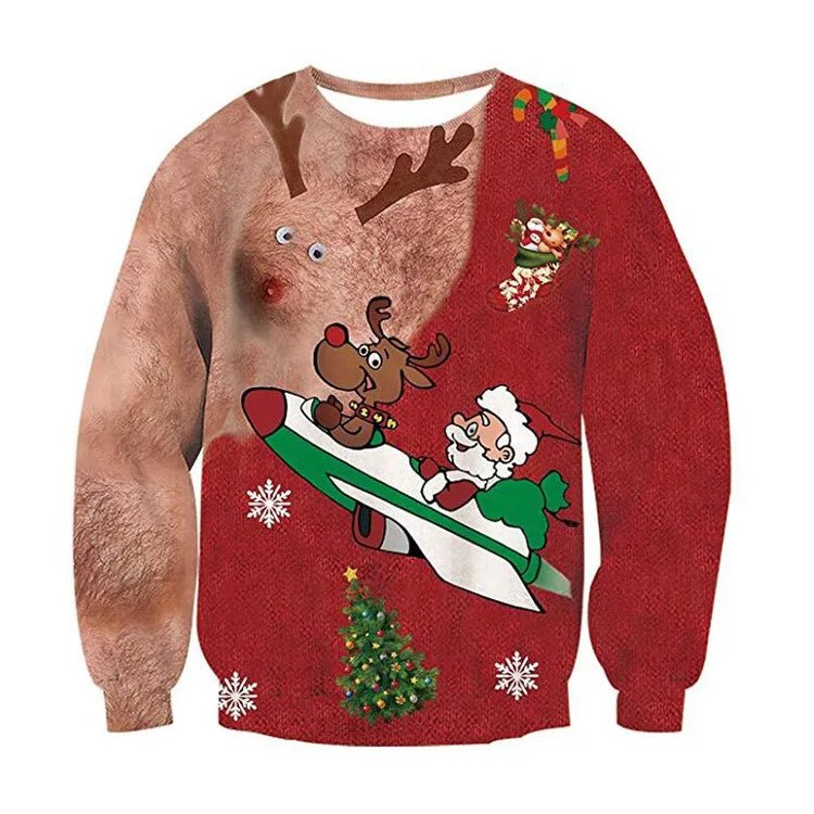 3D Funny Print Christmas Sweater - Cake Pops Parties