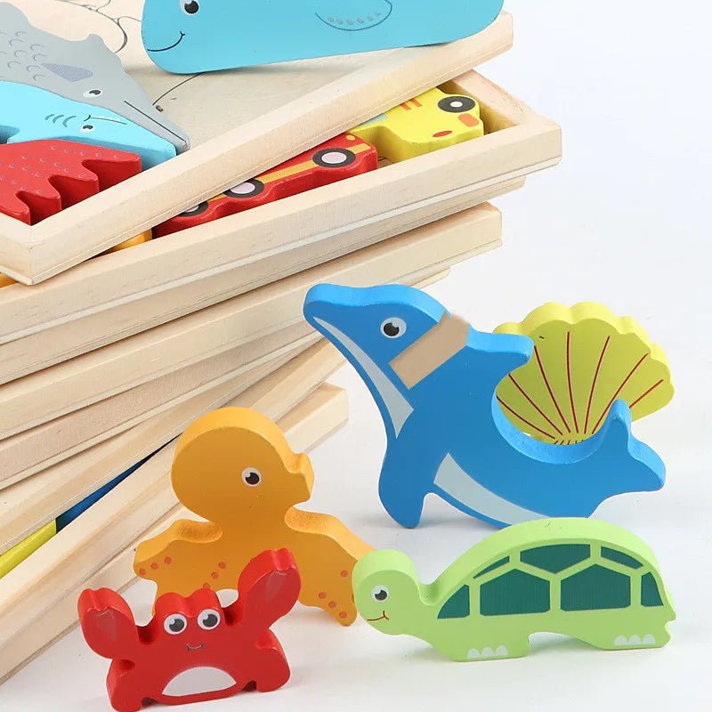3D Puzzle Wooden Toys - Baby Learning Educational Hand Grasp - Cake Pops Parties