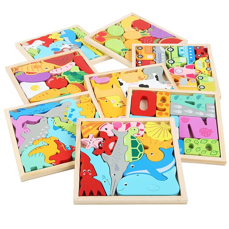 3D Puzzle Wooden Toys - Baby Learning Educational Hand Grasp - Cake Pops Parties
