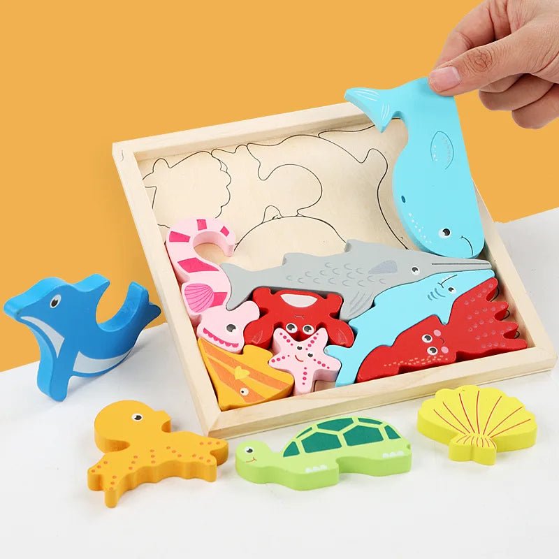 3D Puzzle Wooden Toys - Baby Learning Educational Hand Grasp - Cake Pops Parties