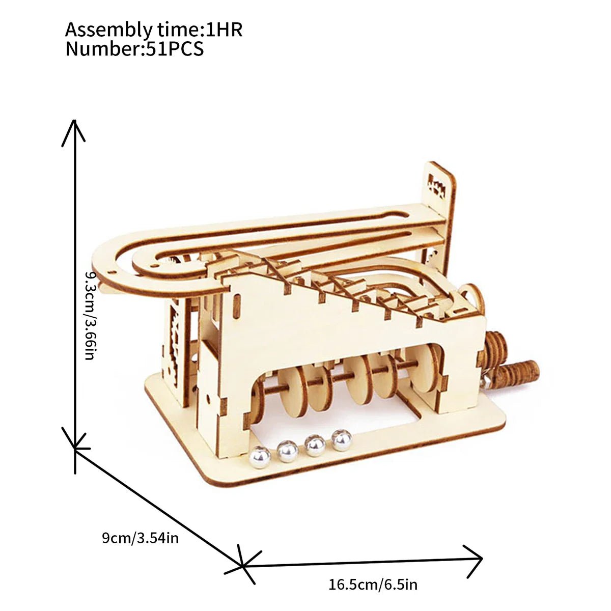 3D Wooden Spiral Marble Run Puzzle - Cake Pops Parties