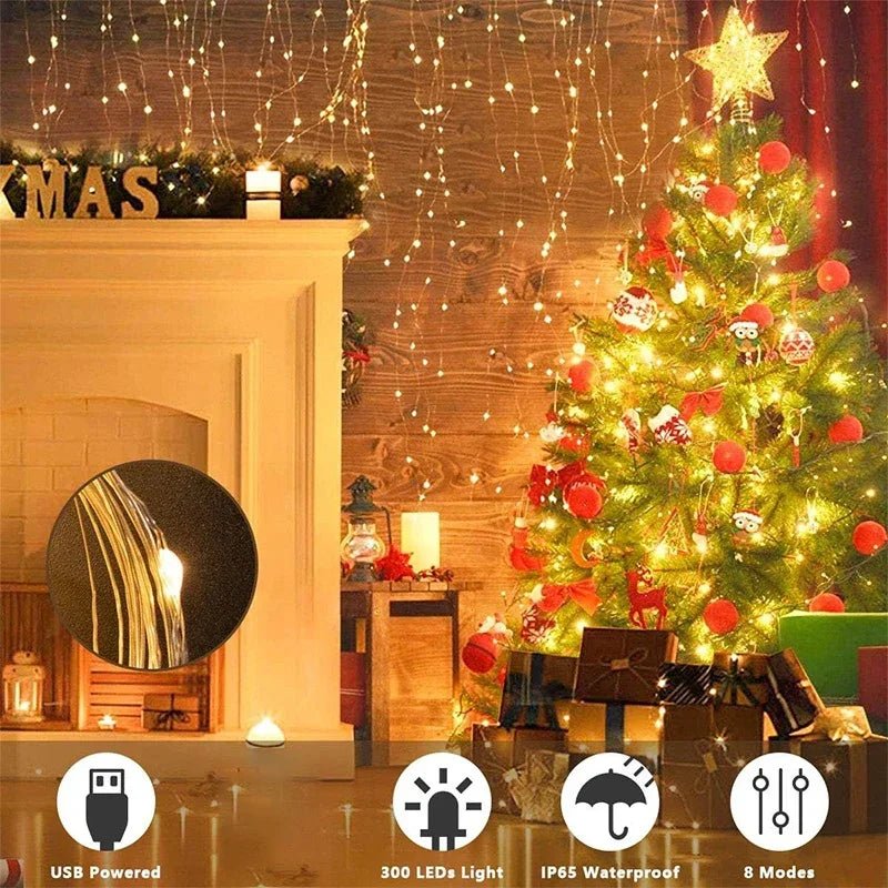 3M LED Curtain String Lights Fairy Decoration - Cake Pops Parties
