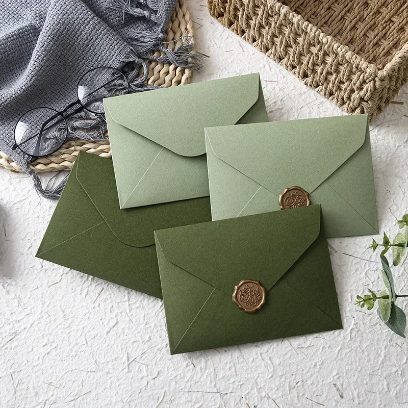 5pcs Kawaii Green Envelopes Pack - Cake Pops Parties