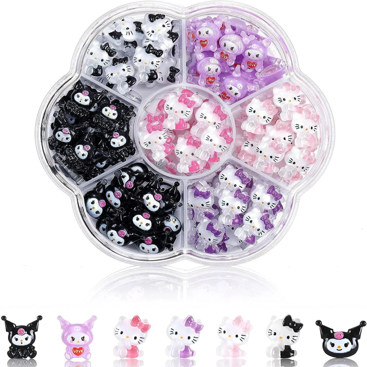 70PCS Hello Kitty Nail Charms Sanrio DIY Rhinestone Manicure - Cake Pops Parties