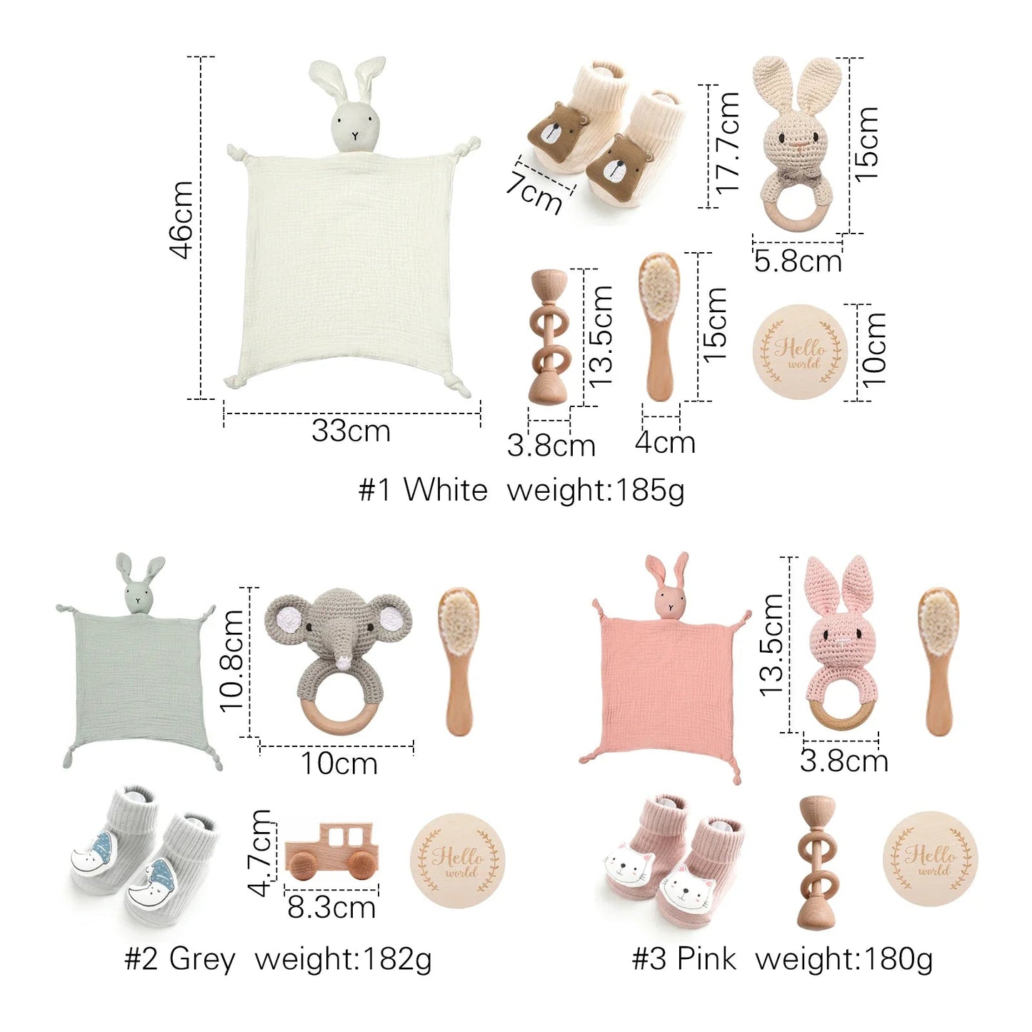 7pc Newborn Bath Toy Set - Cake Pops Parties