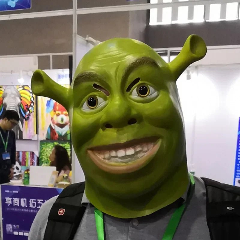 Adult Shrek Latex Mask - Halloween Green Full Head - Cake Pops Parties