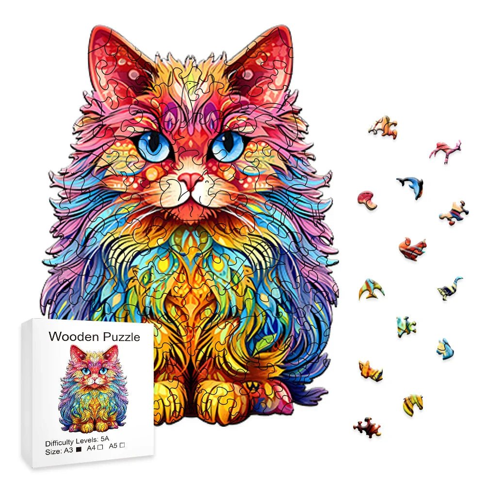 Advanced Persian Cat Wooden Puzzle - Cake Pops Parties