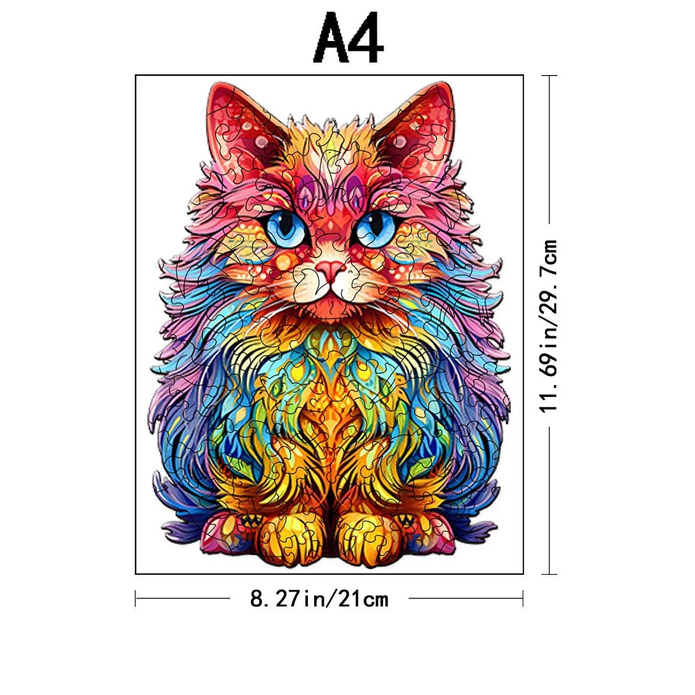 Advanced Persian Cat Wooden Puzzle - Cake Pops Parties