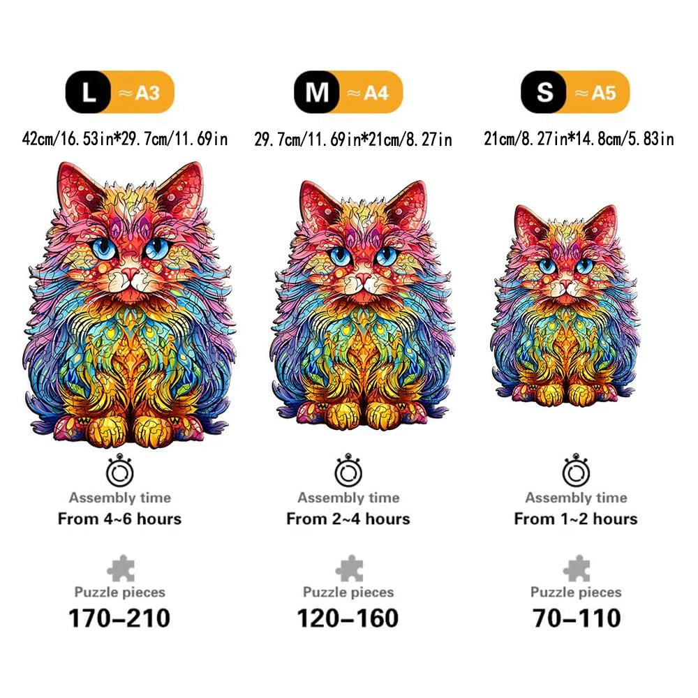 Advanced Persian Cat Wooden Puzzle - Cake Pops Parties