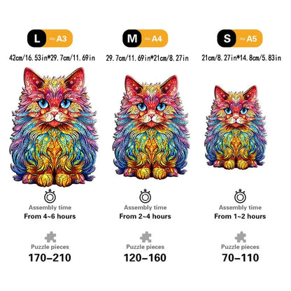 Advanced Persian Cat Wooden Puzzle - Cake Pops Parties