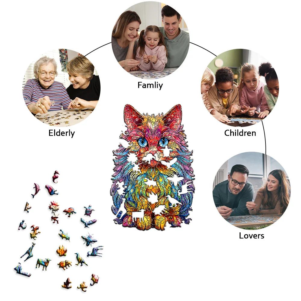 Advanced Persian Cat Wooden Puzzle - Cake Pops Parties