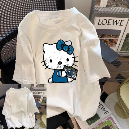 American Cool Hello Kitty Cotton Summer Unisex Tee Casual Fit - Cake Pops Parties
