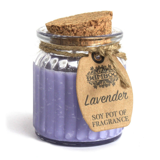 Lavender Soy Candle Pot â€“ Eco-Friendly, 100% Natural, 20 Hour Burn Time, Relaxing Aroma in a glass jar with cork lid, perfect for creating a soothing atmosphere â€“ Christmas Gift Home Fragrance.