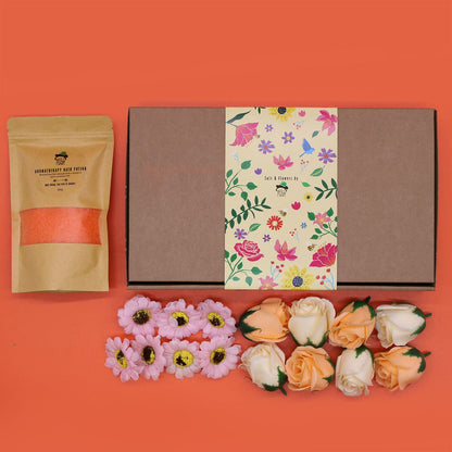 Total Detox Salt Soak Set - Aromatherapy Spa Experience presented beautifully with vibrant soap flowers and bath salts, perfect for pampering. An ideal choice for Christmas Gift Home Fragrance.